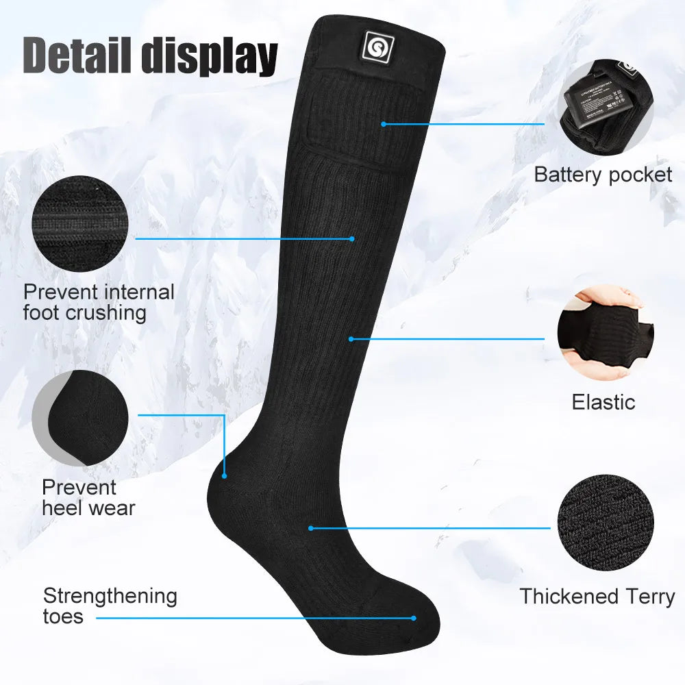DravonCraft™ Heated Winter Socks – Toe-to-Heel Warmth & Rechargeable Heat