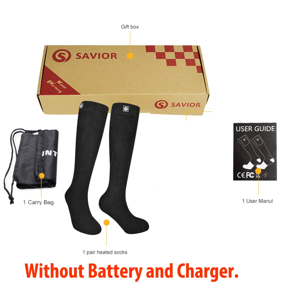 DravonCraft™ Heated Winter Socks – Toe-to-Heel Warmth & Rechargeable Heat