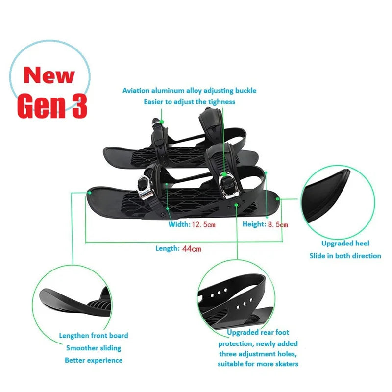 DravonCraft™ Mini Ski Skates – Compact Winter Fun & High-Grip Control