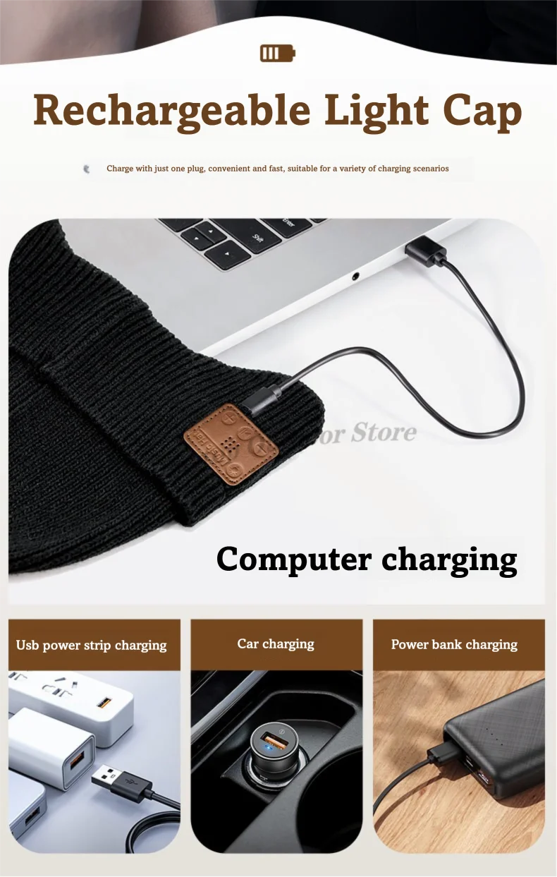 DravonCraft™ LED Bluetooth Beanie – Hands-Free Music & Winter Warmth