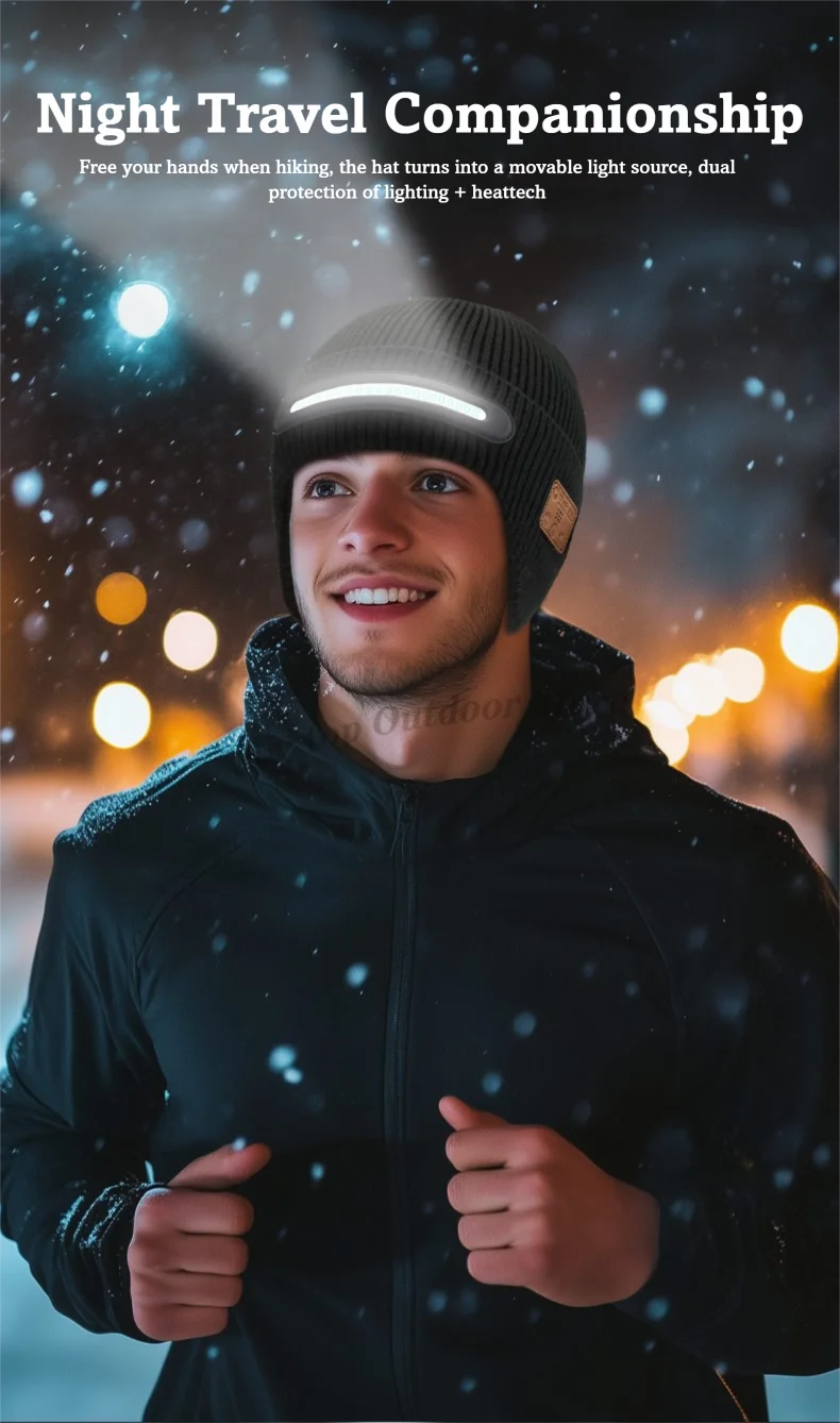 DravonCraft™ LED Bluetooth Beanie – Hands-Free Music & Winter Warmth