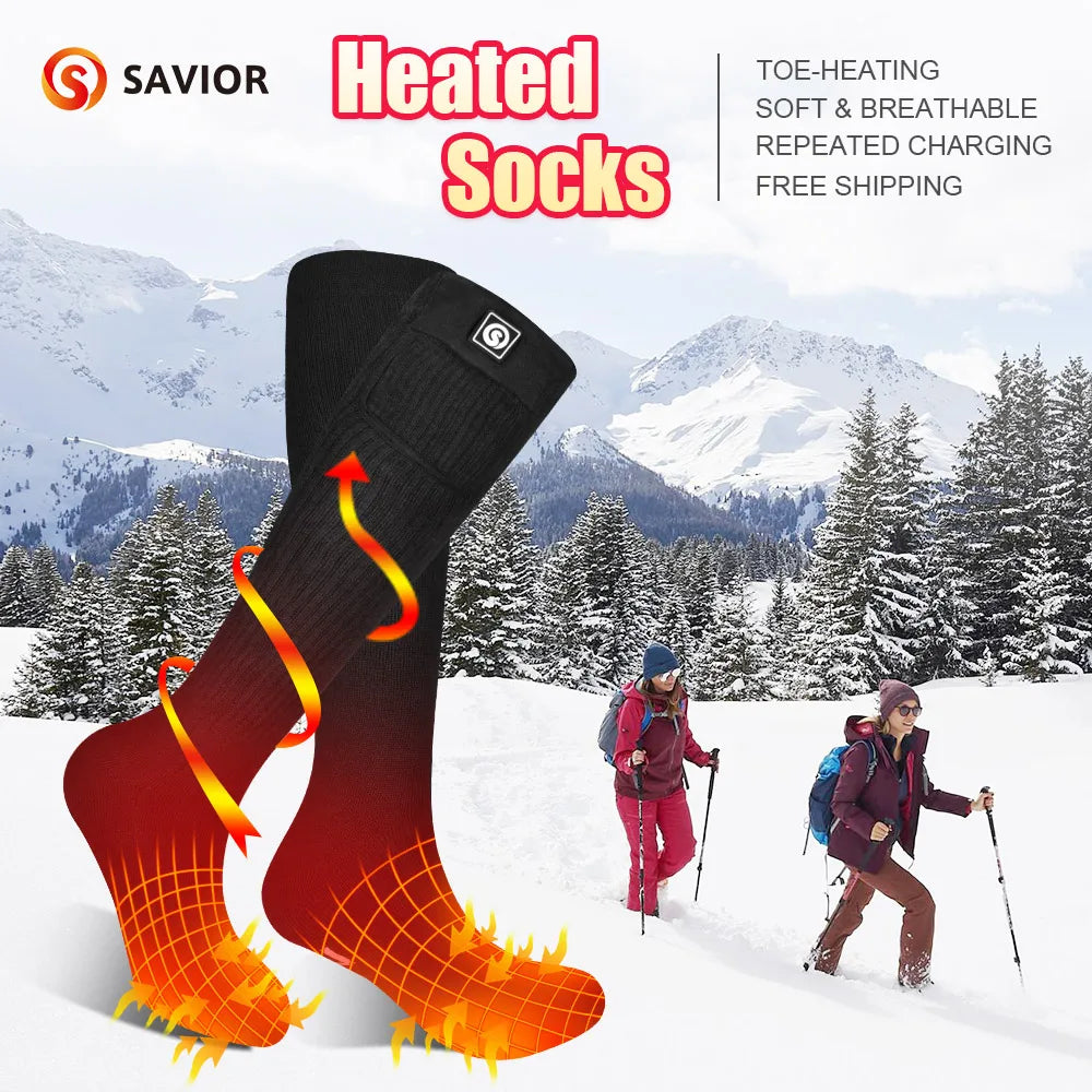 DravonCraft™ Heated Winter Socks – Toe-to-Heel Warmth & Rechargeable Heat