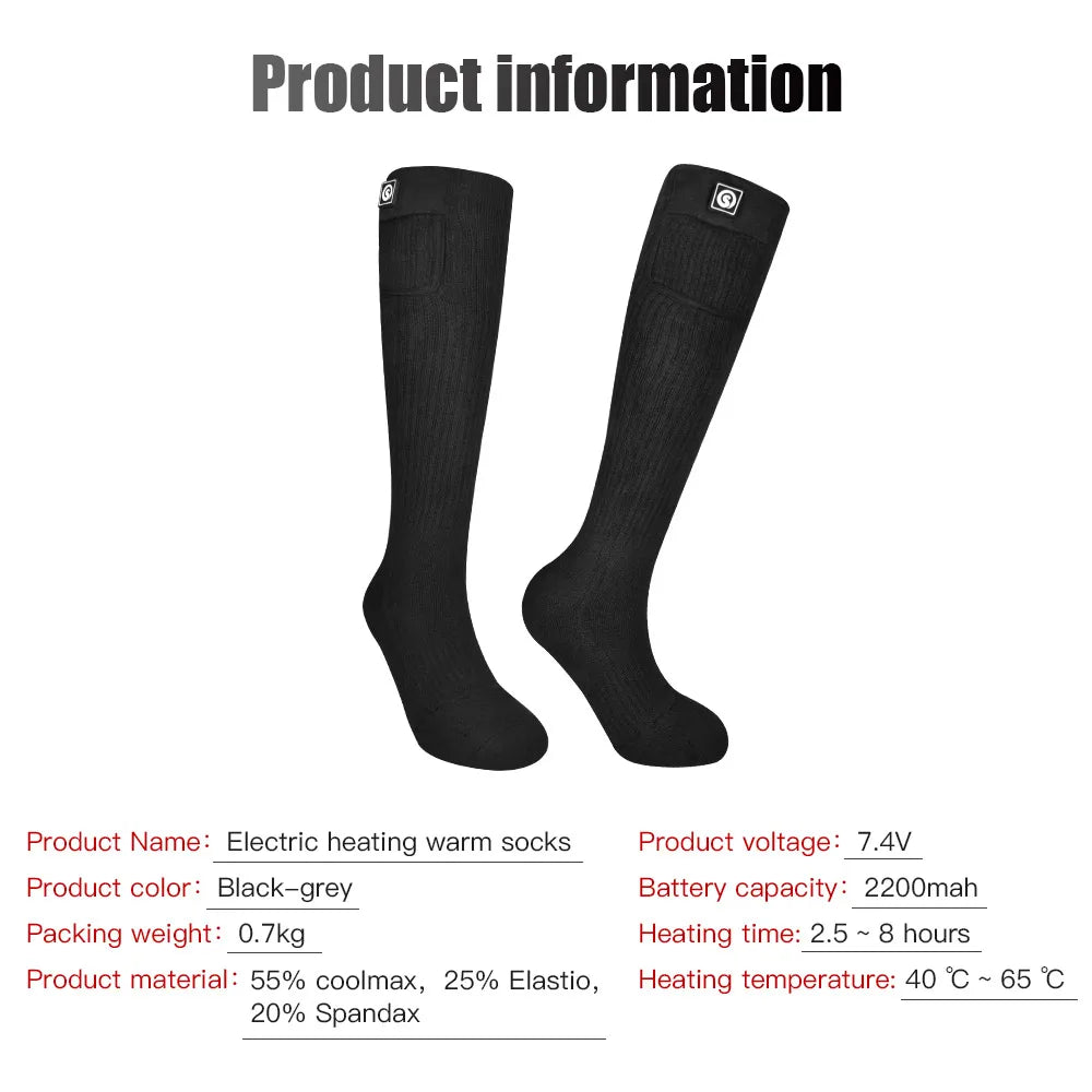 DravonCraft™ Heated Winter Socks – Toe-to-Heel Warmth & Rechargeable Heat