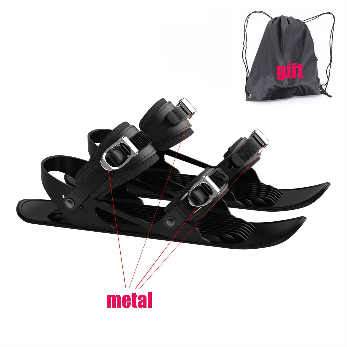 DravonCraft™ Mini Ski Skates – Compact Winter Fun & High-Grip Control