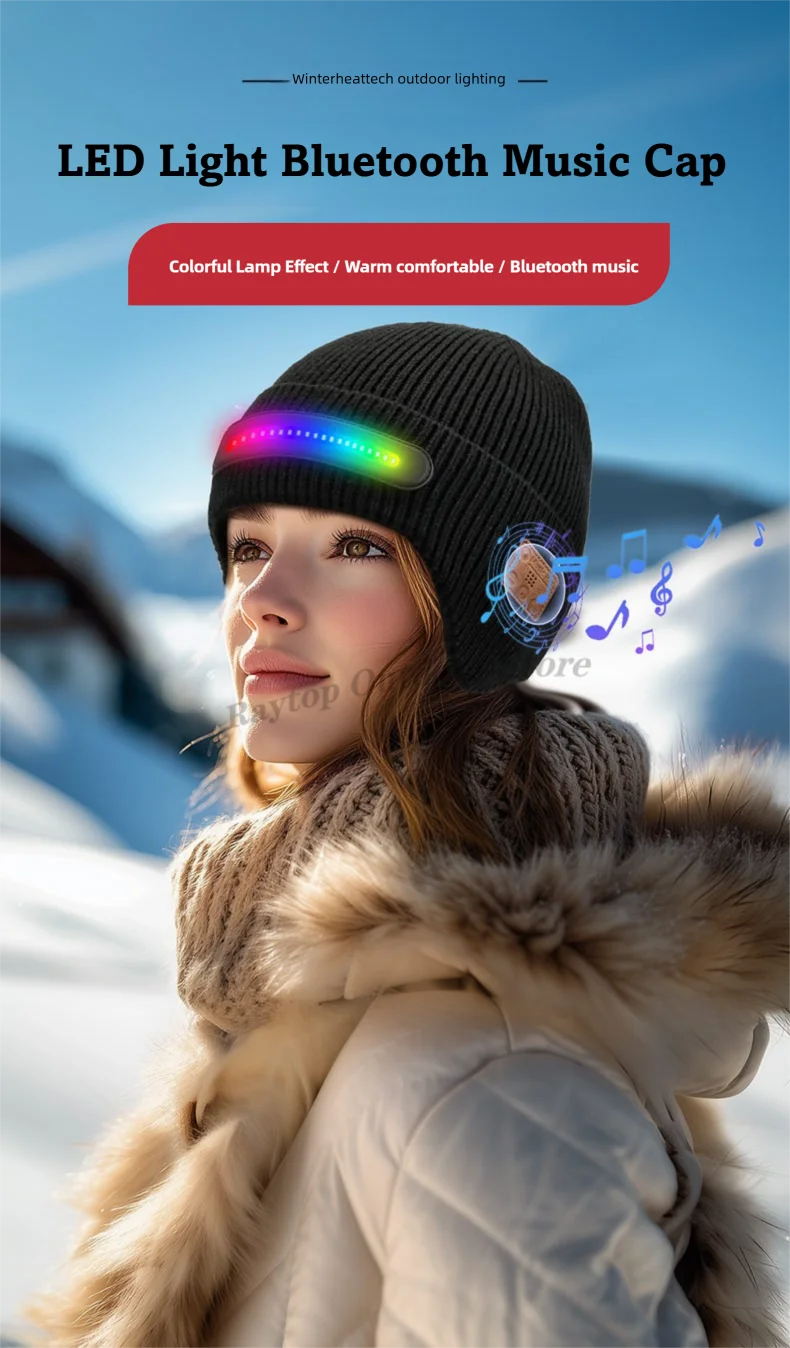 DravonCraft™ LED Bluetooth Beanie – Hands-Free Music & Winter Warmth