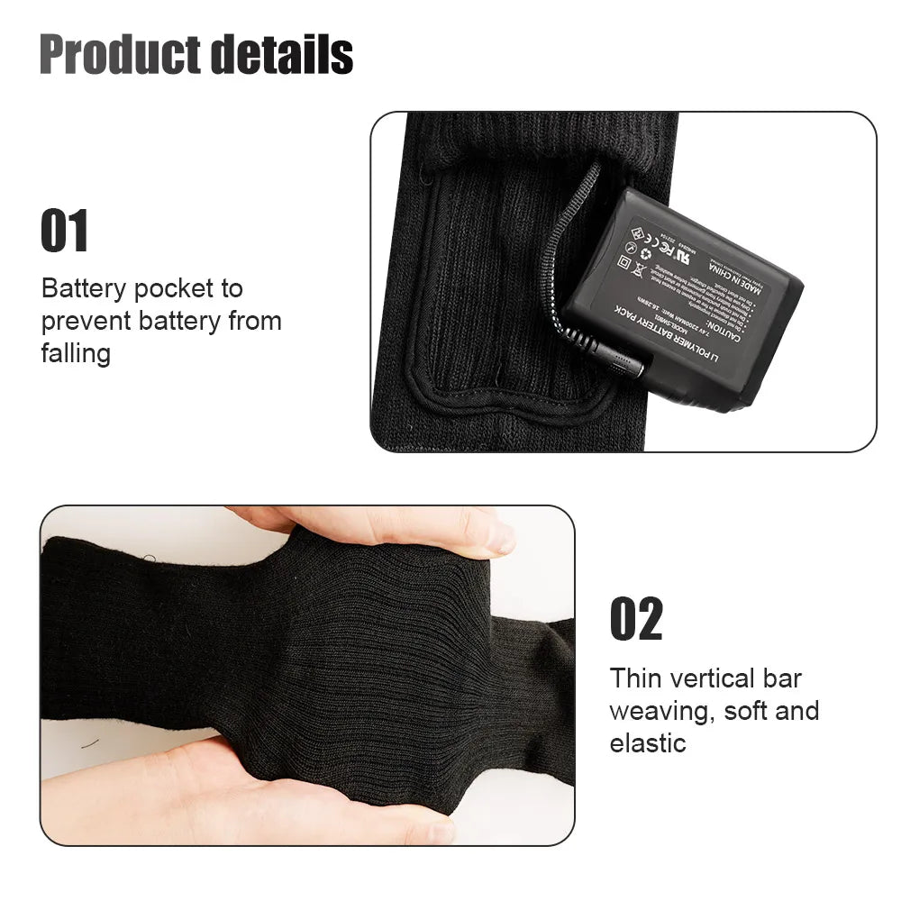 DravonCraft™ Heated Winter Socks – Toe-to-Heel Warmth & Rechargeable Heat